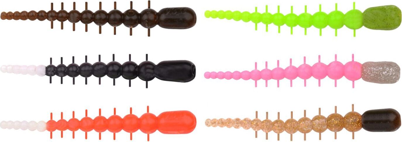 Spro Trout Master Millika 7cm - 6 Creature Baits, Farbe:Black & White ul-4690-204