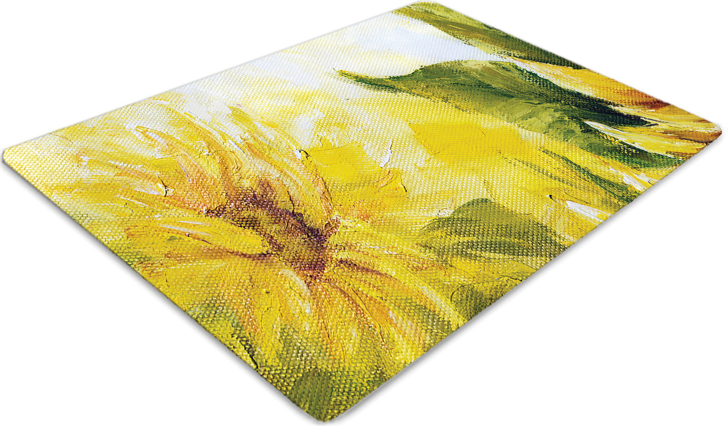 Podlahová ochranná podložka - Ochranná podložka pod stoličku - Podlahová podložka - 120x90 cm - Slnečnice