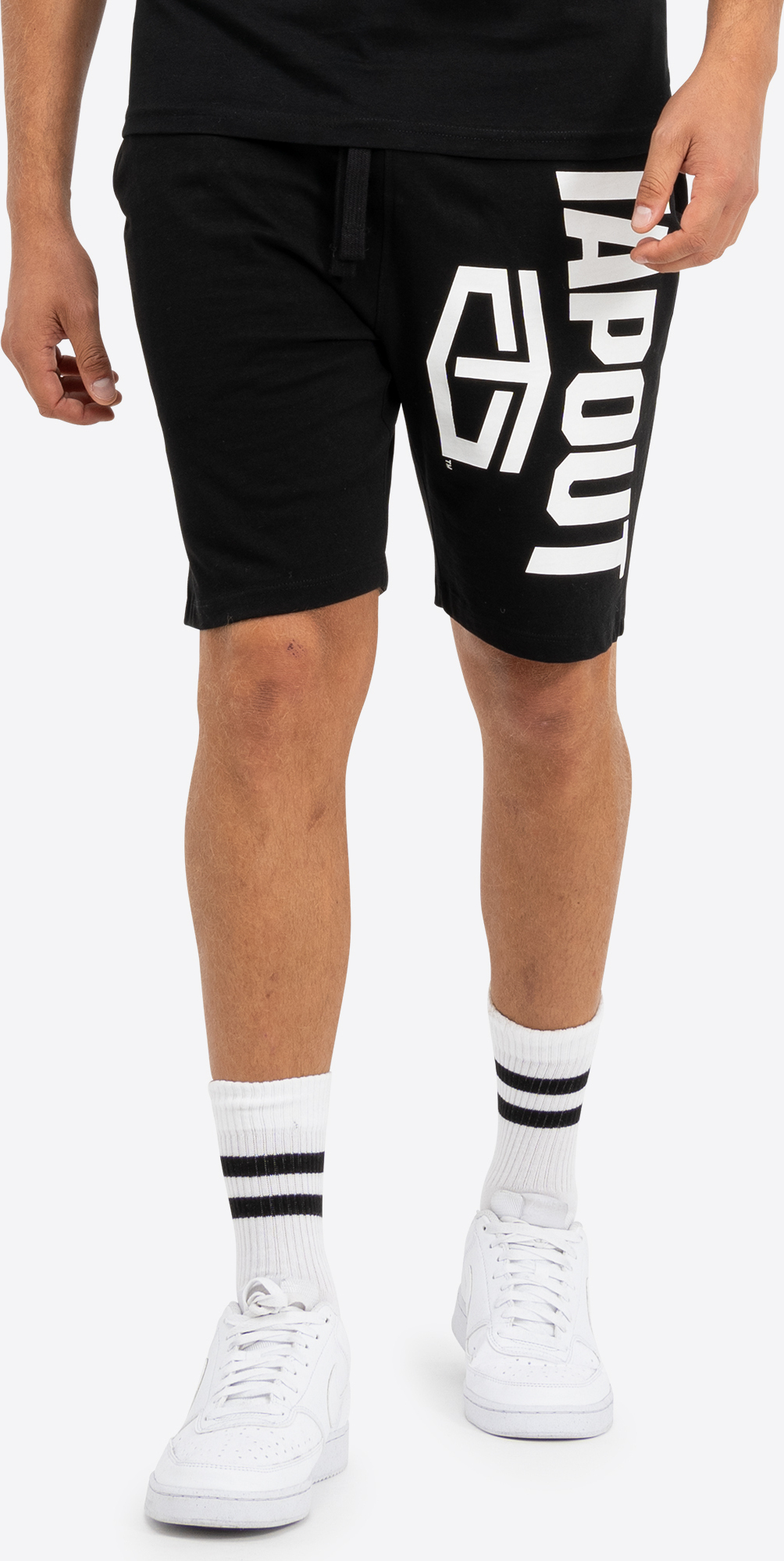 Herren Shorts normale Passform ACTIVE BASIC SHORTS Black/White S Tapout 940003