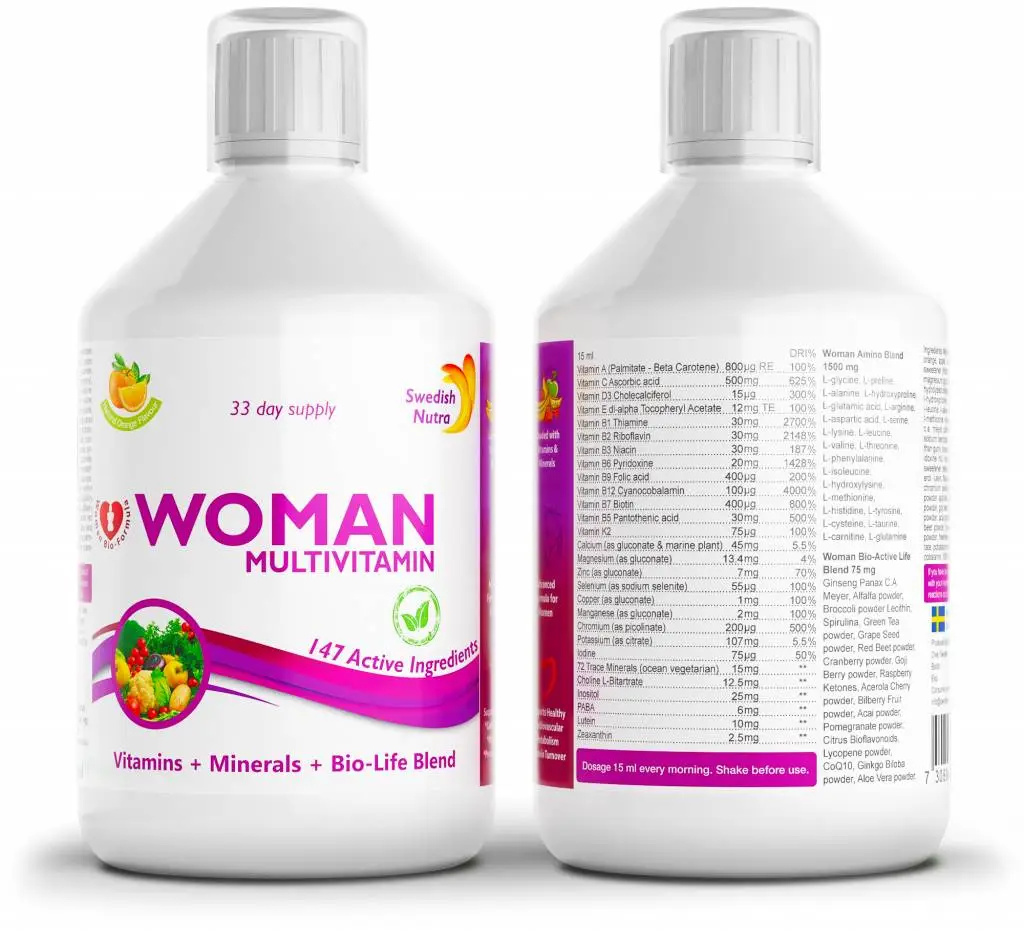 Swedish Nutra Woman Multivitamin - Flssiges Multivitamin - 500 ml
