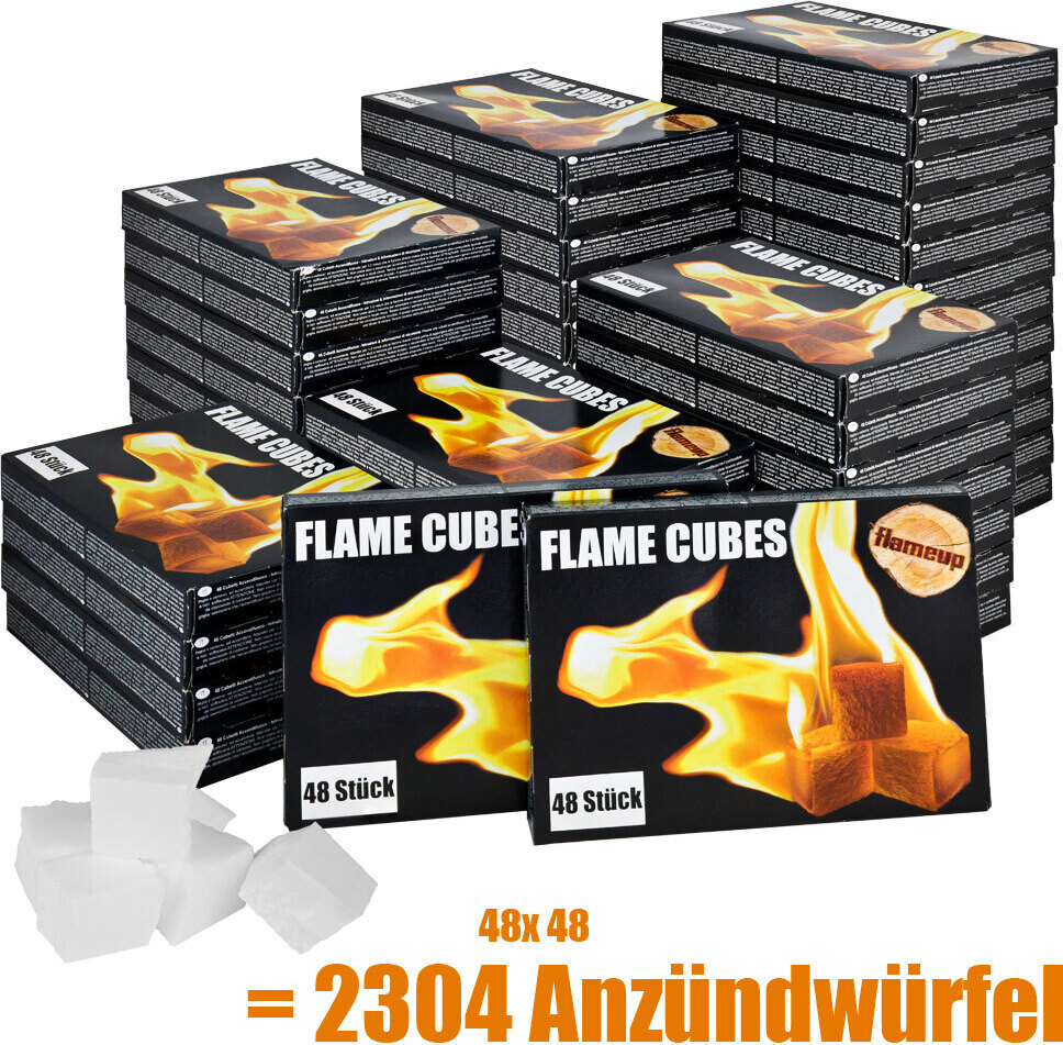 2304 x Grill Kamin Kohle Ofen Anzünder Anzündwürfel Kaminanzünder Kohleanzünder Würfel BBQ Grillanzünder Ofenanzünder Kohlenanzünder Flameup