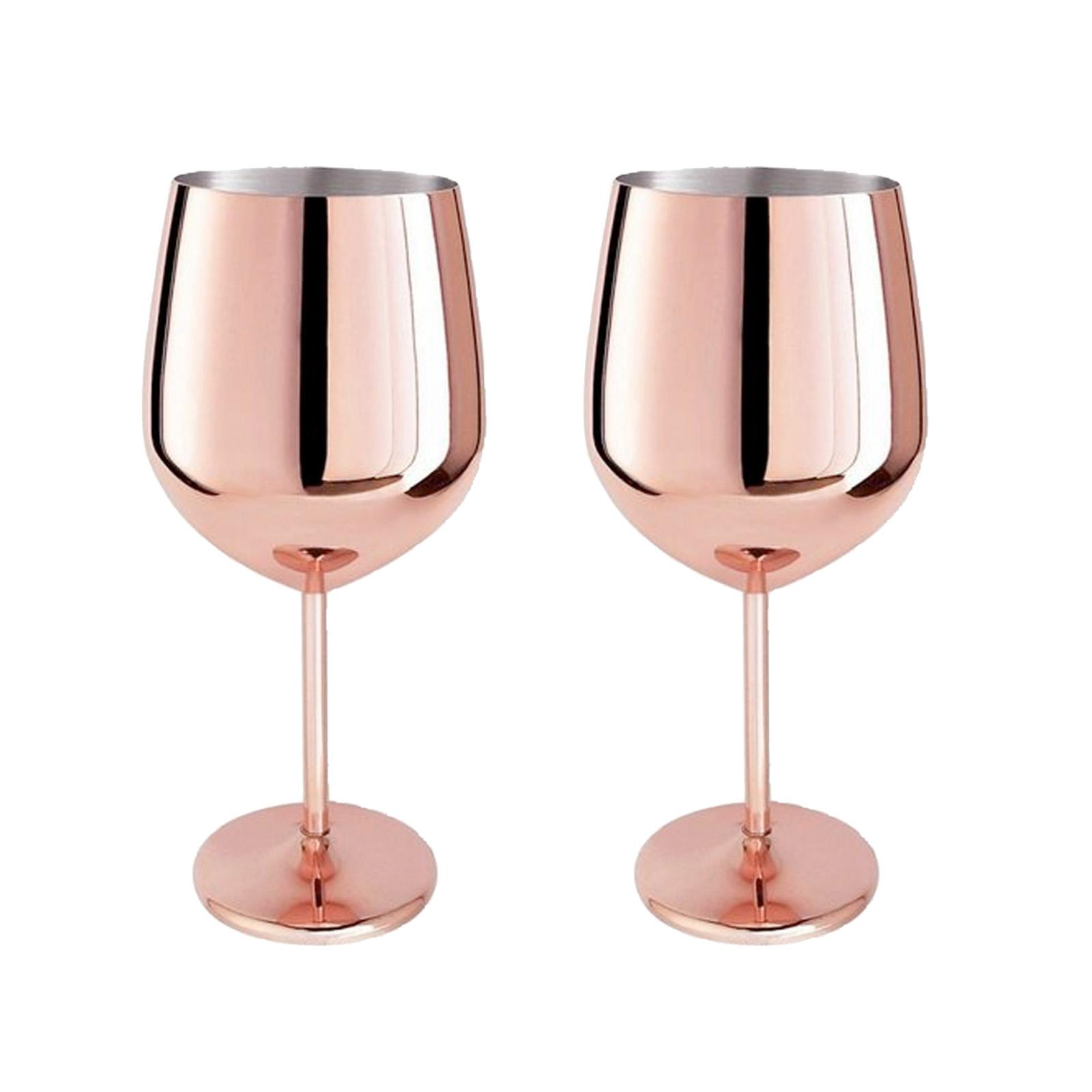 2er Set Edelstahl Weinglas Kupferfarben 400 ml Weinbecher
