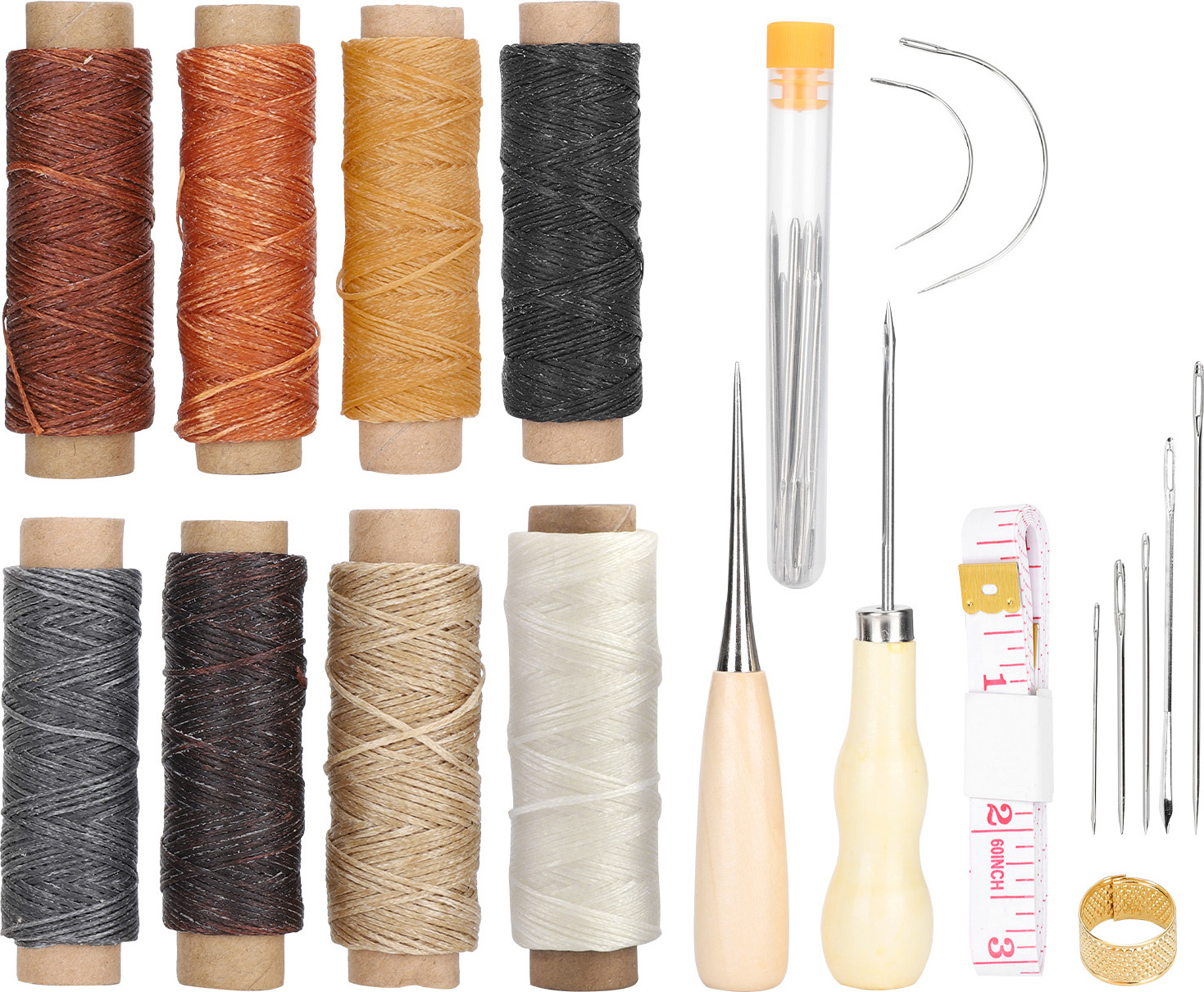 Cocosity Leder Nähen Kit,Leder Hand Nähen Craft Kit,Leder Nähen Tools Set,Leder Reparatur Tools,Leder Craft DIY Tools,DIY Zubehör