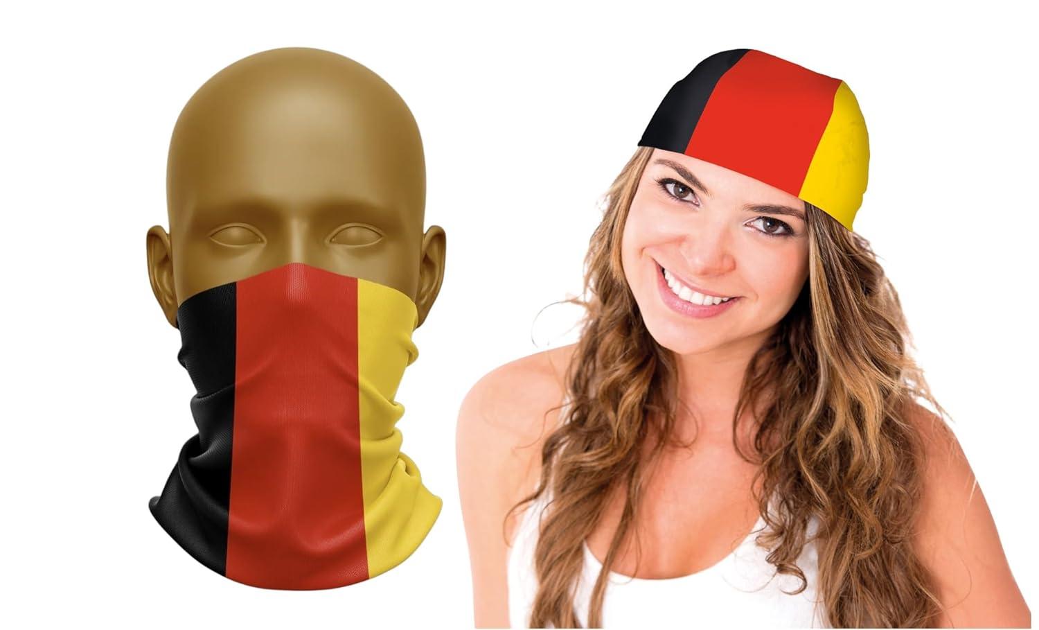 JUNG Fahne Bandana Deutschland Fussball EM 2024 Fan, Europameisterschaft (Fahne, Flagge, Fan Artikel, Mützen, Auto, Europameisterschaft)
