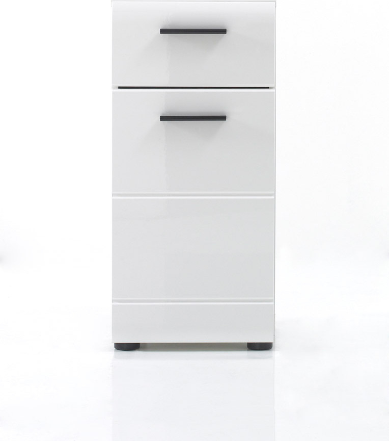 ebuy24 SkinGloss Bad Kommode 1 Tür, 1 Schublade weiß, weiß Hochglanz. 42-1116.802.01