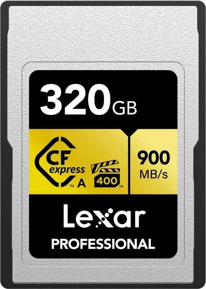 Lexar Professional CFexpress Type A, 320 GB, CFexpress, 900 MB/s, 800 MB/s, Schockresistent, Temperaturbestndig, Vibrationsbestndig, Silber LCAGOLD320G-RNENG