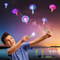 DTC GmbH Fliegendes Spielzeug, LED Leuchtspielzeug Hubschrauber, Party Set für Kinder, 12-teilig, Spielzeug-Hubschrauber, LED Leuchtspielzeug, Kindergeburtstag