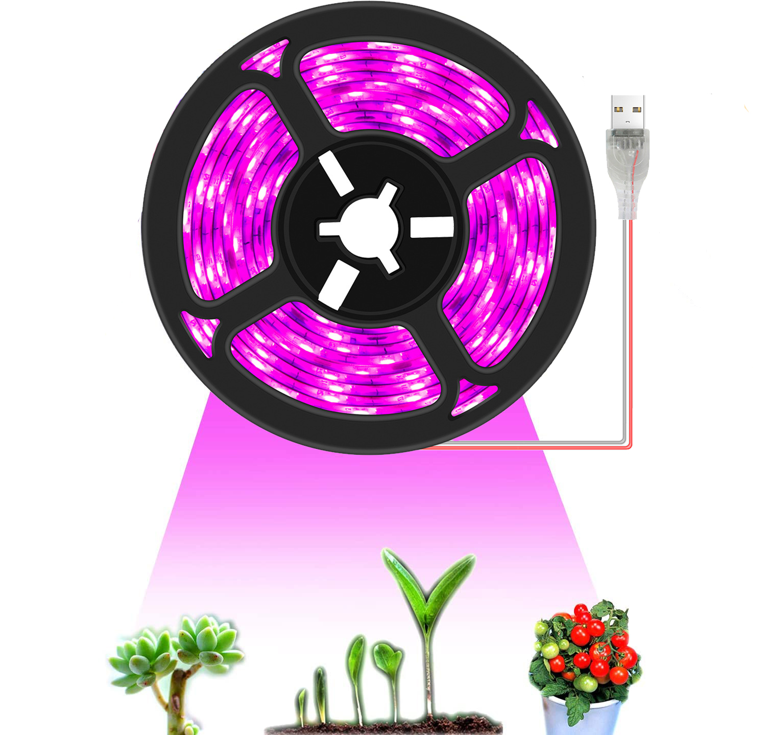 LED Pflanzenlampe Streifen Wachsen USB Pflanzenleuchte Wasserdicht Pflanzenlicht 
