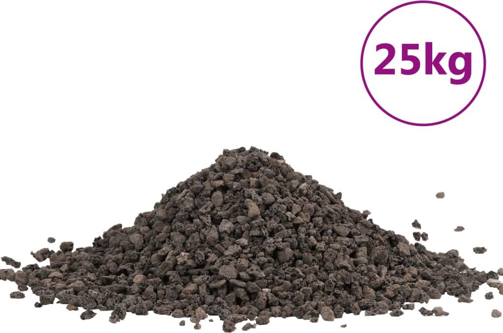 vidaXL Basalt-Kies 25 kg Schwarz 5-8 mm 155300