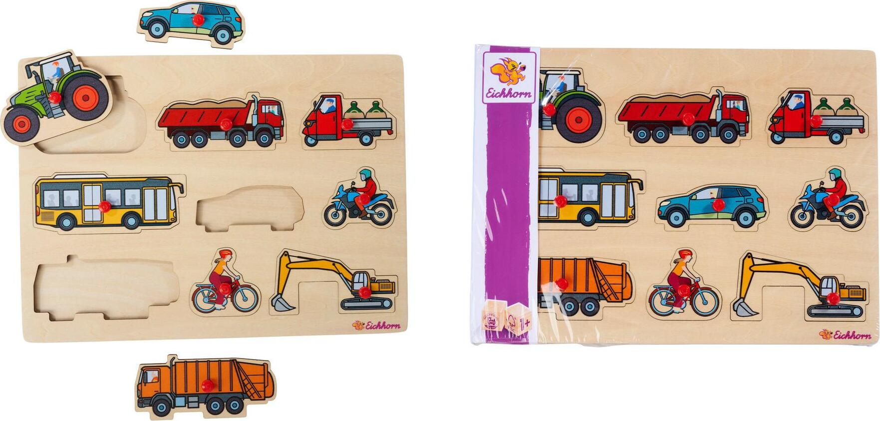 9 Teile Eichhorn Kinder Puzzle Holz Fahrzeuge 100005485