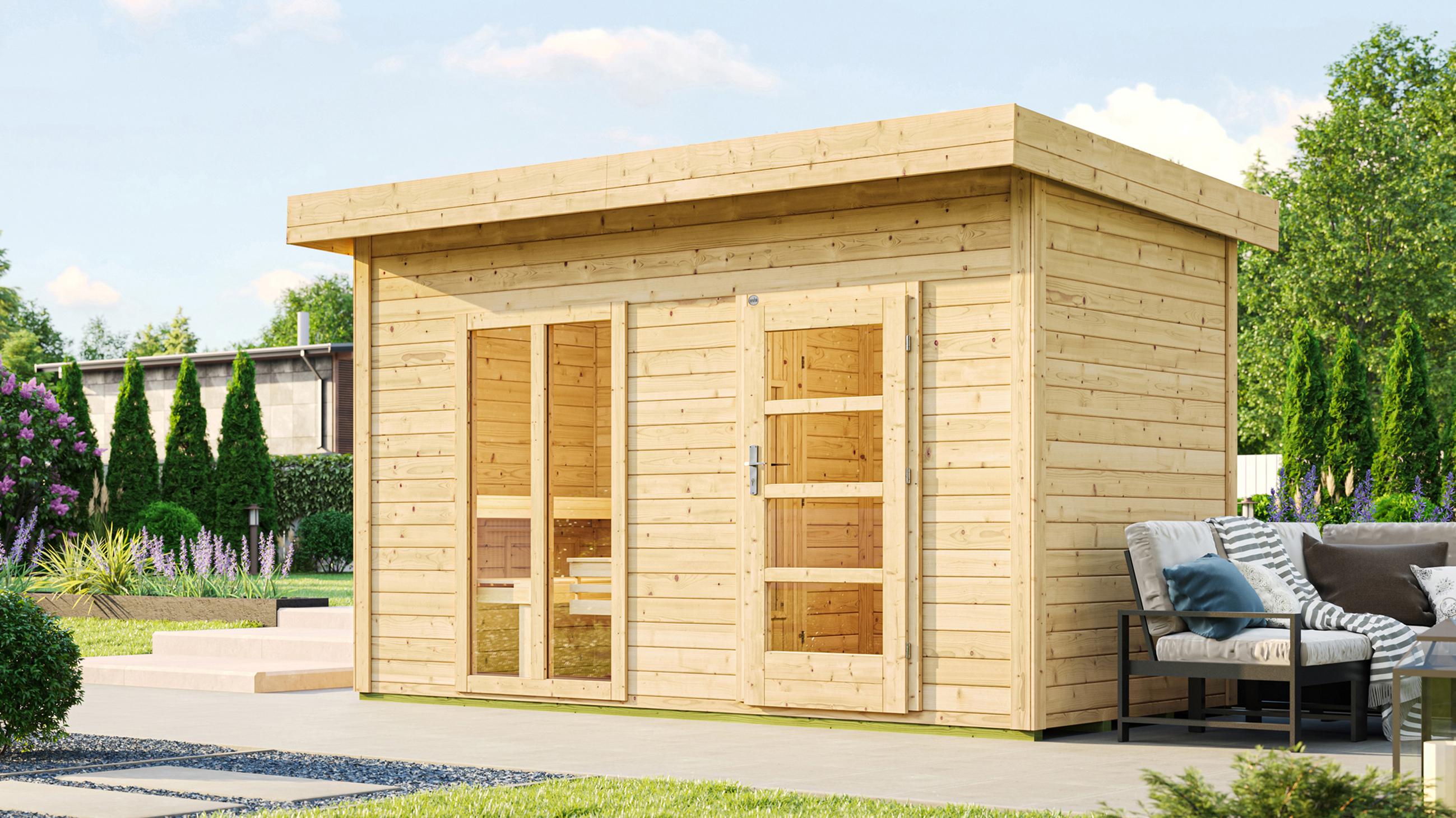 weka Saunahaus 38 mm FARSUND mit neuem Fenster x B x T x H x 415 x 250 x 0