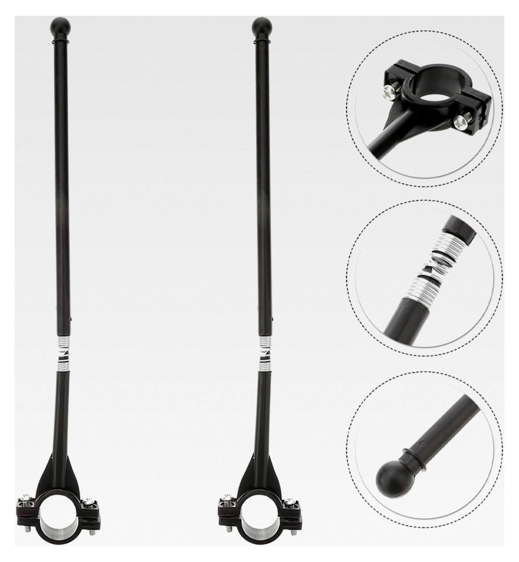 Markenlos Fahrradlenker Fahnenmast 2 Stück 11 x 1,8 x 0,6 Zoll windfeste Halterung für Fahrradflaggen, Nationalflaggen und Feiertagsdekoration