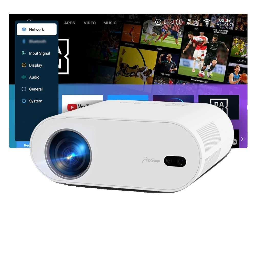 Mini projektor FHD, rozlíšenie 1080P, jas 12 000 lúmenov, verzia pre Android