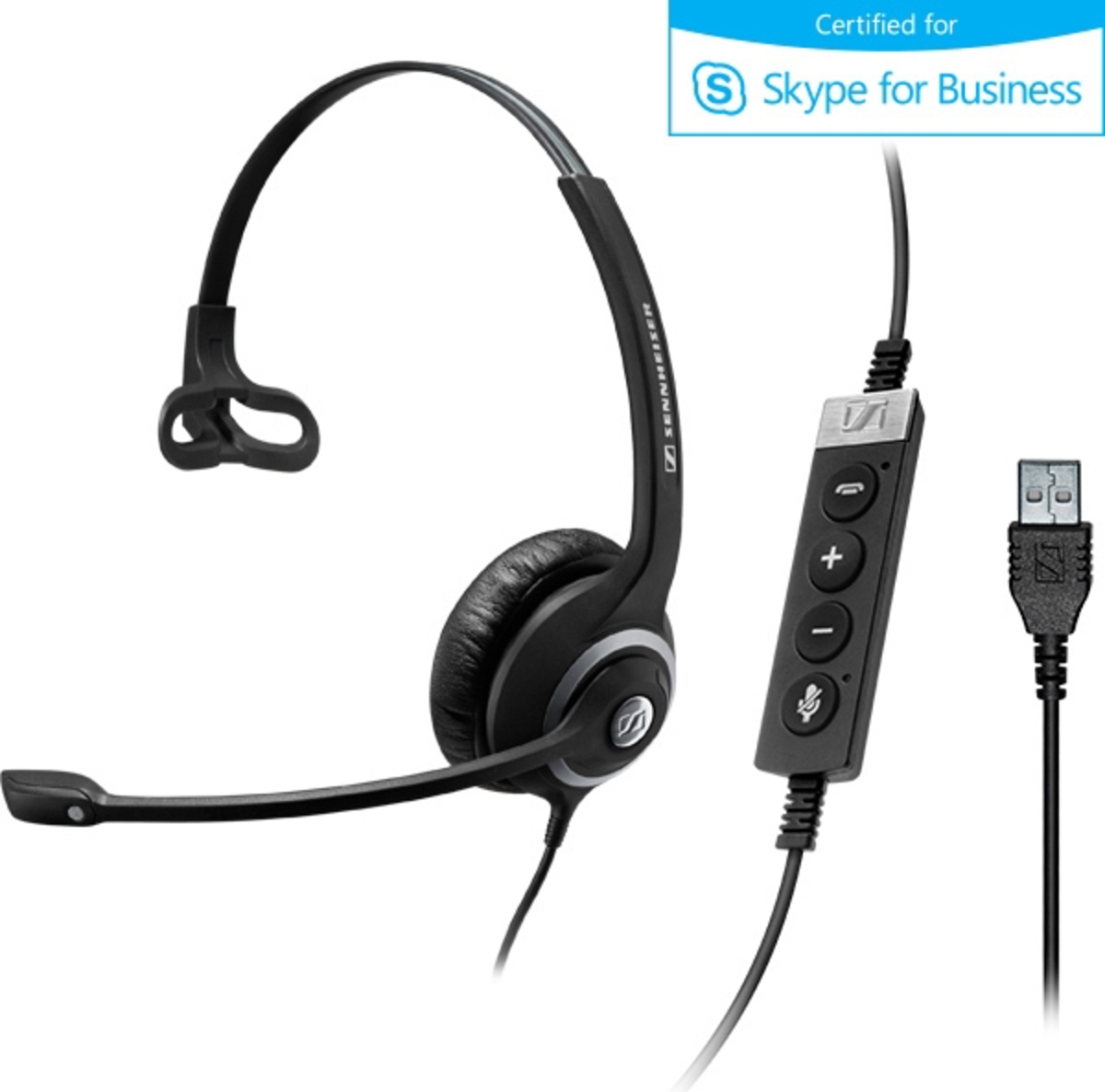 Sennheiser SC 260 MS II Binaural Headset Black - náhlavná súprava (Callcenter/Büro, Binaural, Headset, Schwarz, Verkabelt, 2,9 m)