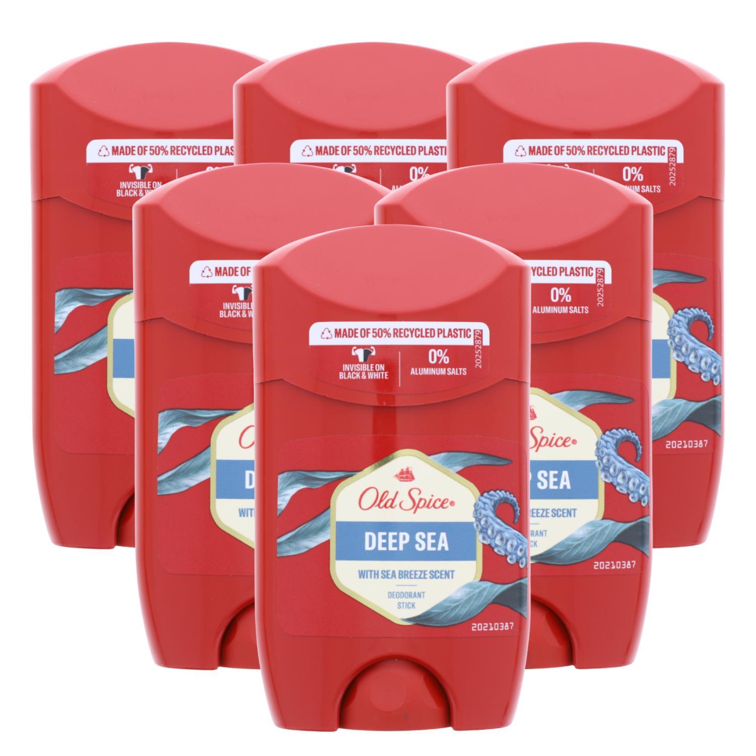 6 x Old Spice Deep Sea Deostickfor man je 50ml Frischer Duft 48H 29369