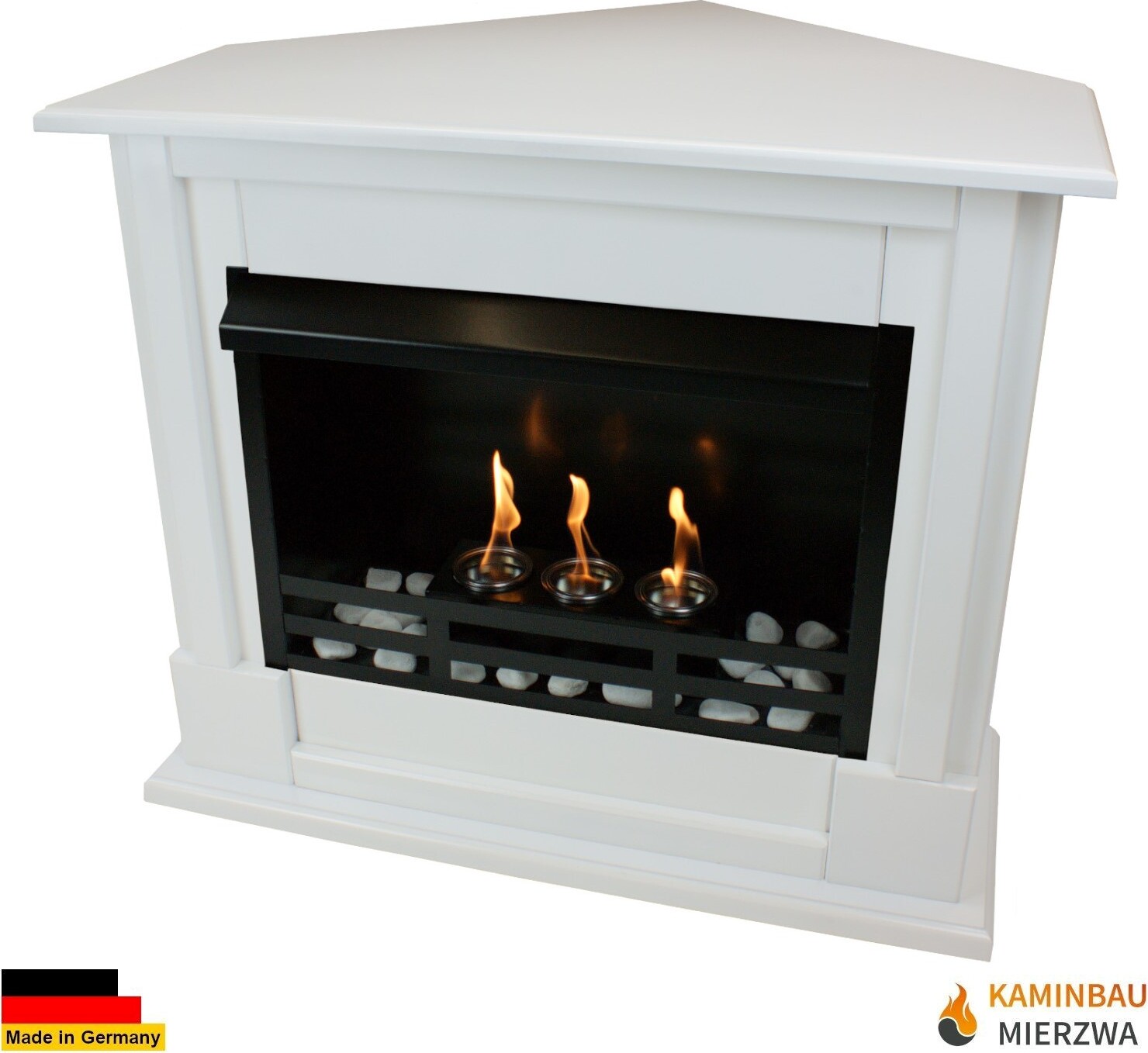 Krb na gél Krb na etanol Rohový krb Apollo Premium - biely