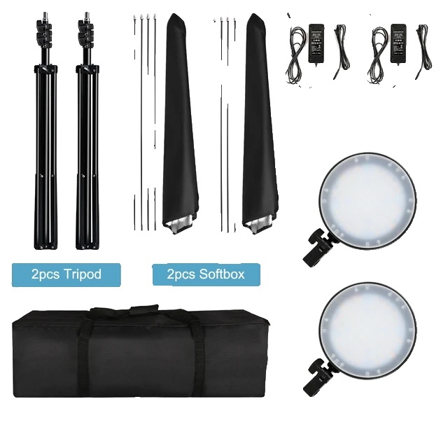 Sada osvetlenia Softbox na fotografovanie, Softbox so štyrmi lampami, zásuvka E27, sada LED Softbox