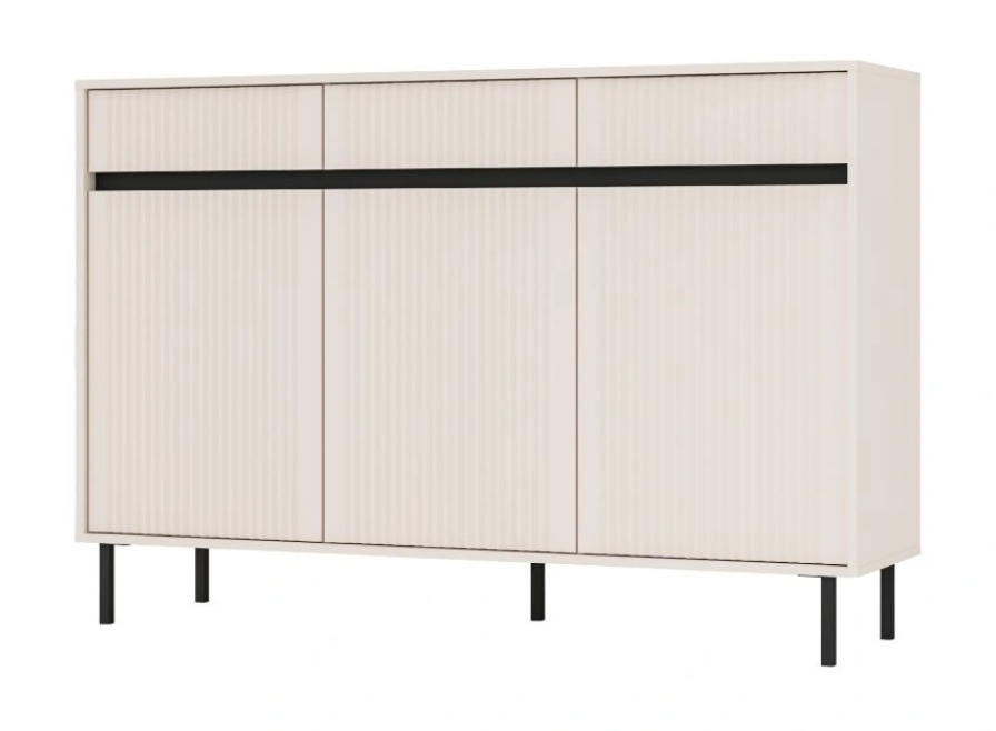 VENETI Breite Kommode TIRIL - beige / schwarz 041-10-00193