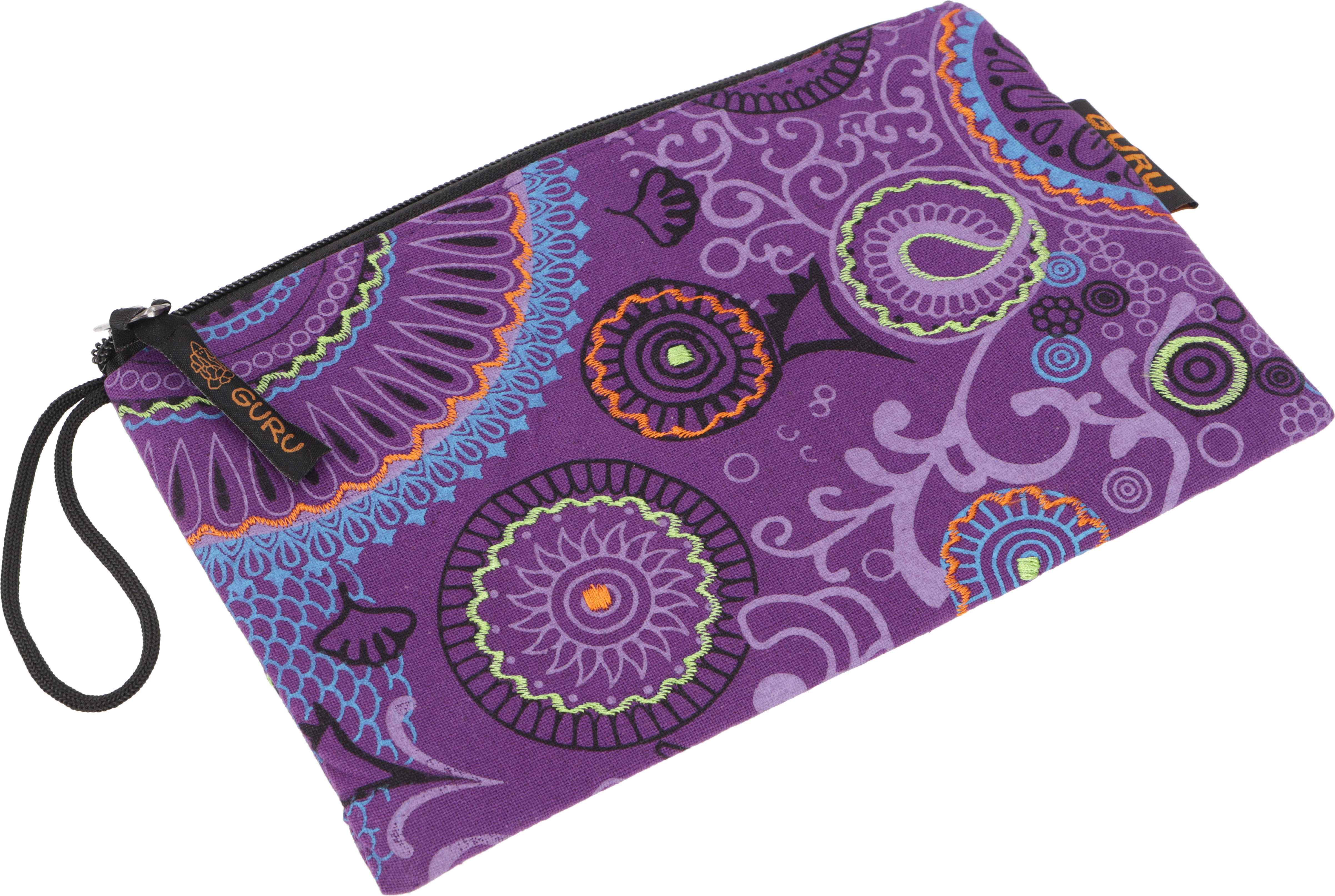 Guru-Shop Boho Kosmetiktasche, Kramtäschchen aus Nepal - Lila, Uni - Erwachsene, Violett, Baumwolle, 15*23*3 cm, Kleine Taschen für Kosmetik, Schreibzeug, Mehr 51359