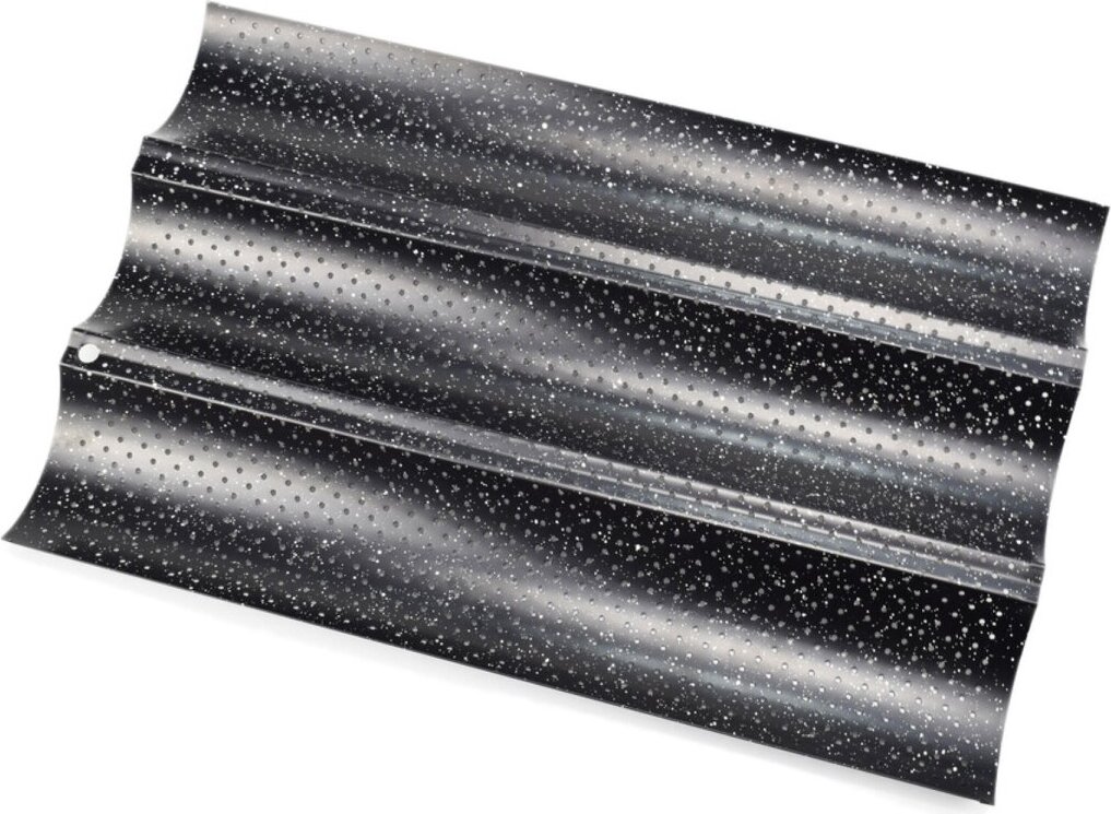 Michelino Backblech für 3 Baguettes in Schwarz-Grau - 3 Fächer HTX-10622