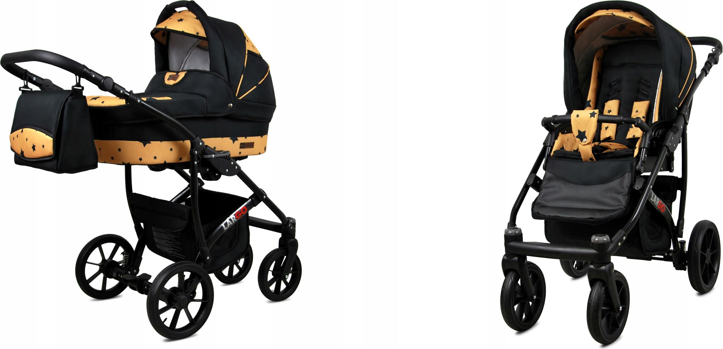 BabyLux Largo | 2in1 Kinderwagen Set | Gold Star | Kombikinderwagen | Kinderwagenset | Buggy +