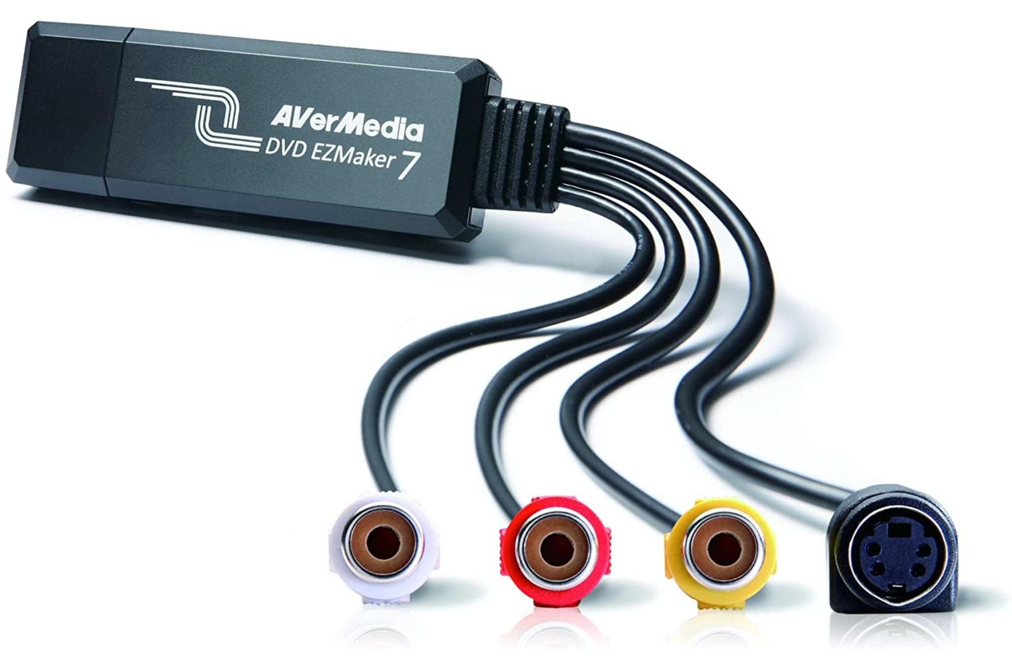 AverMedia [C039] DVD EZMaker 7 - VHS/8mm/Hi8 Videokonverter zur Bearbeitung-Nachbearbeitung [Video von VHS zum PC/DVD], schwarz