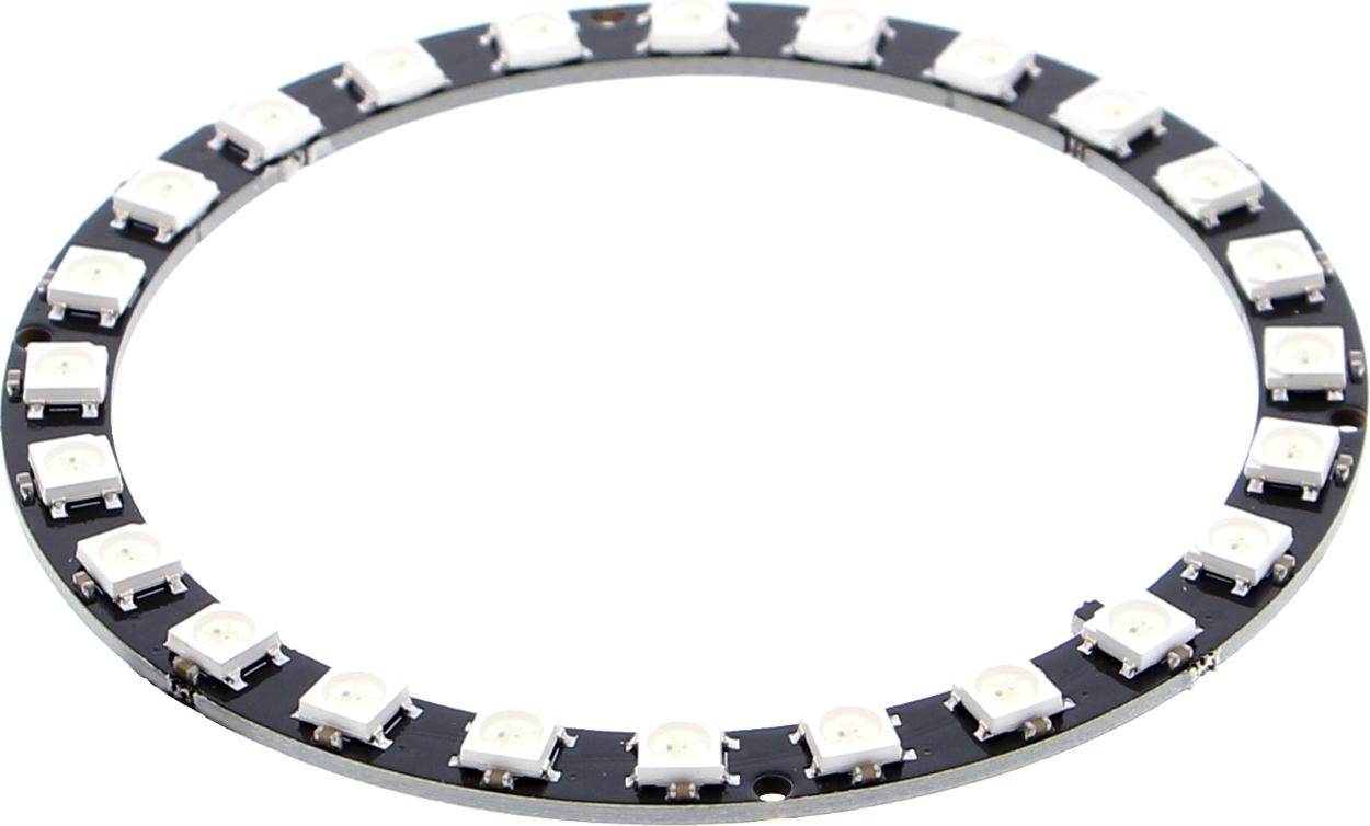 Funduino LED Ring (WS2812, vergleichbar mit Neopixel) Größe: 24 Pixel Angelötete Stiftleiste: Nein LED Ring (WS2812, vergleichbar mit Neopixel) : 24 Pixel Nein