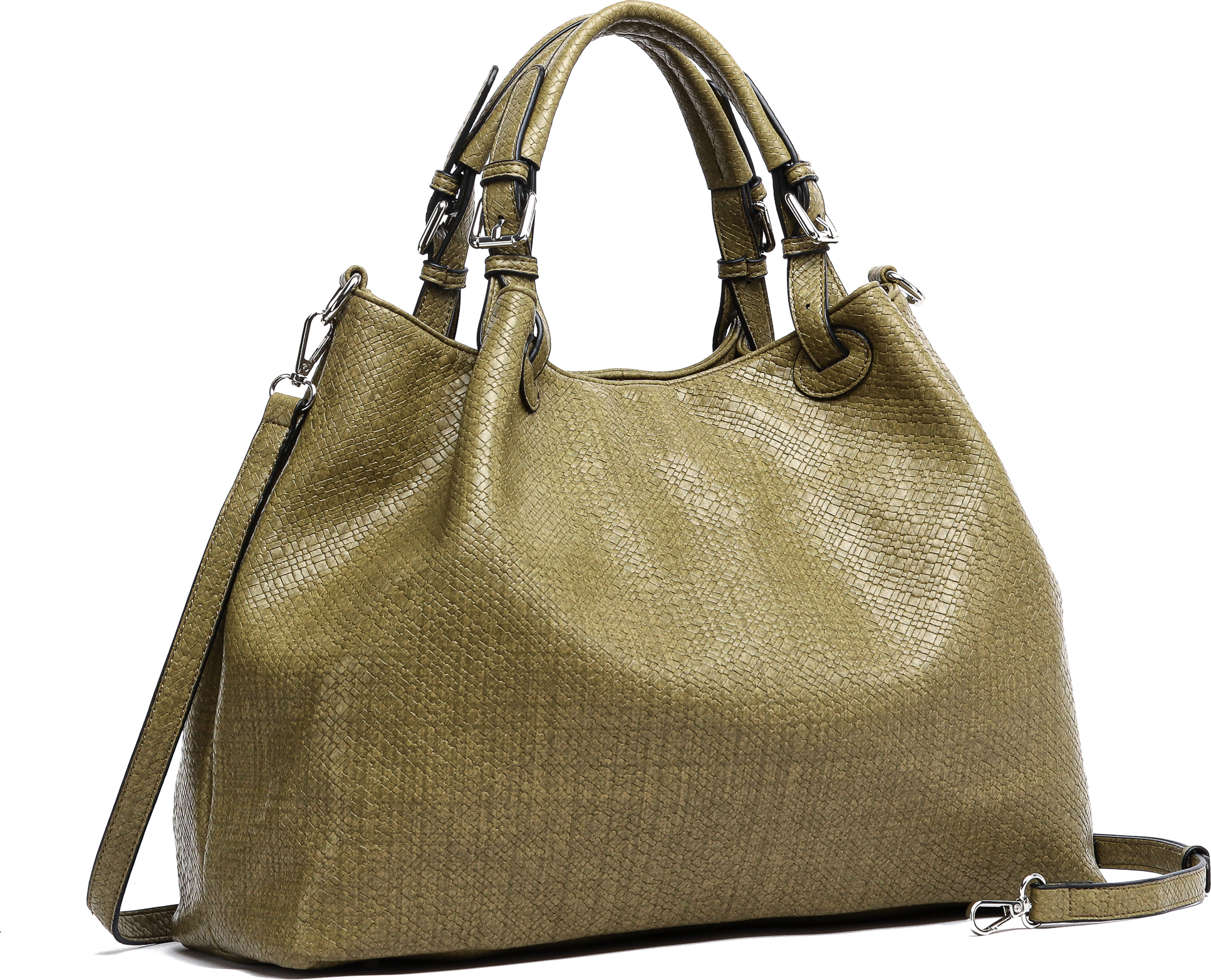 Shopper Flecht in softem Material, groß von collezione alessandro