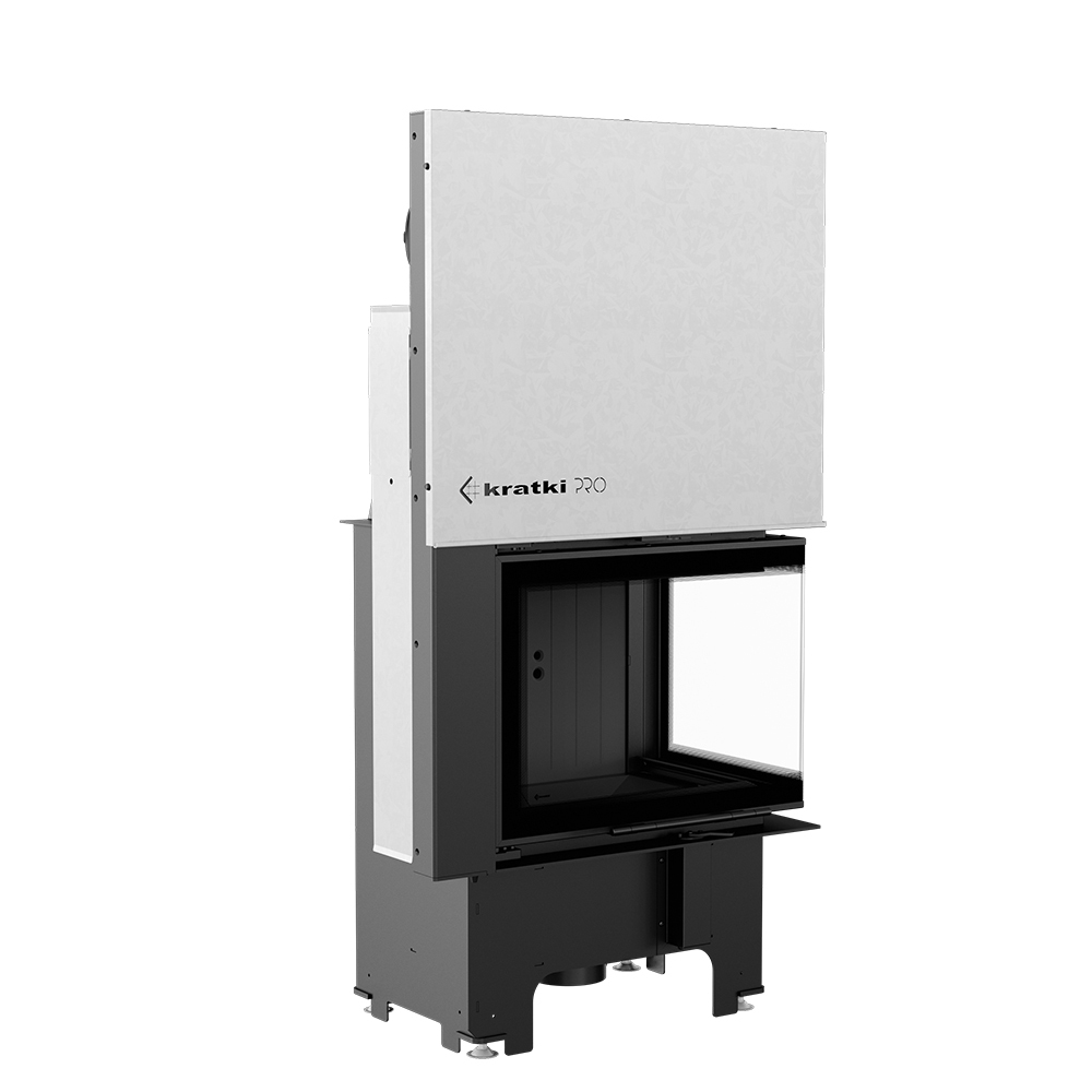 Oceľový krb KRATKI VNP 610/430 9 kW Ø 200 Lift-up čierny thermotec