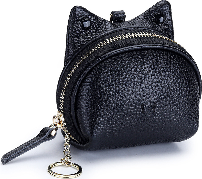 INF Damen Leder Münzgeldbörse mit Kartenfächern, Schlüssel- und Münzgeldbörse Schwarz 370919