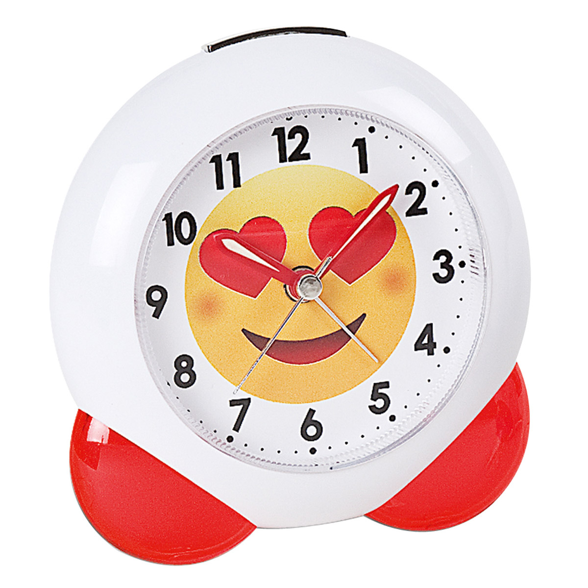 Atlanta 1918/1 budík quartzový analógový pre deti detský budík biely červený