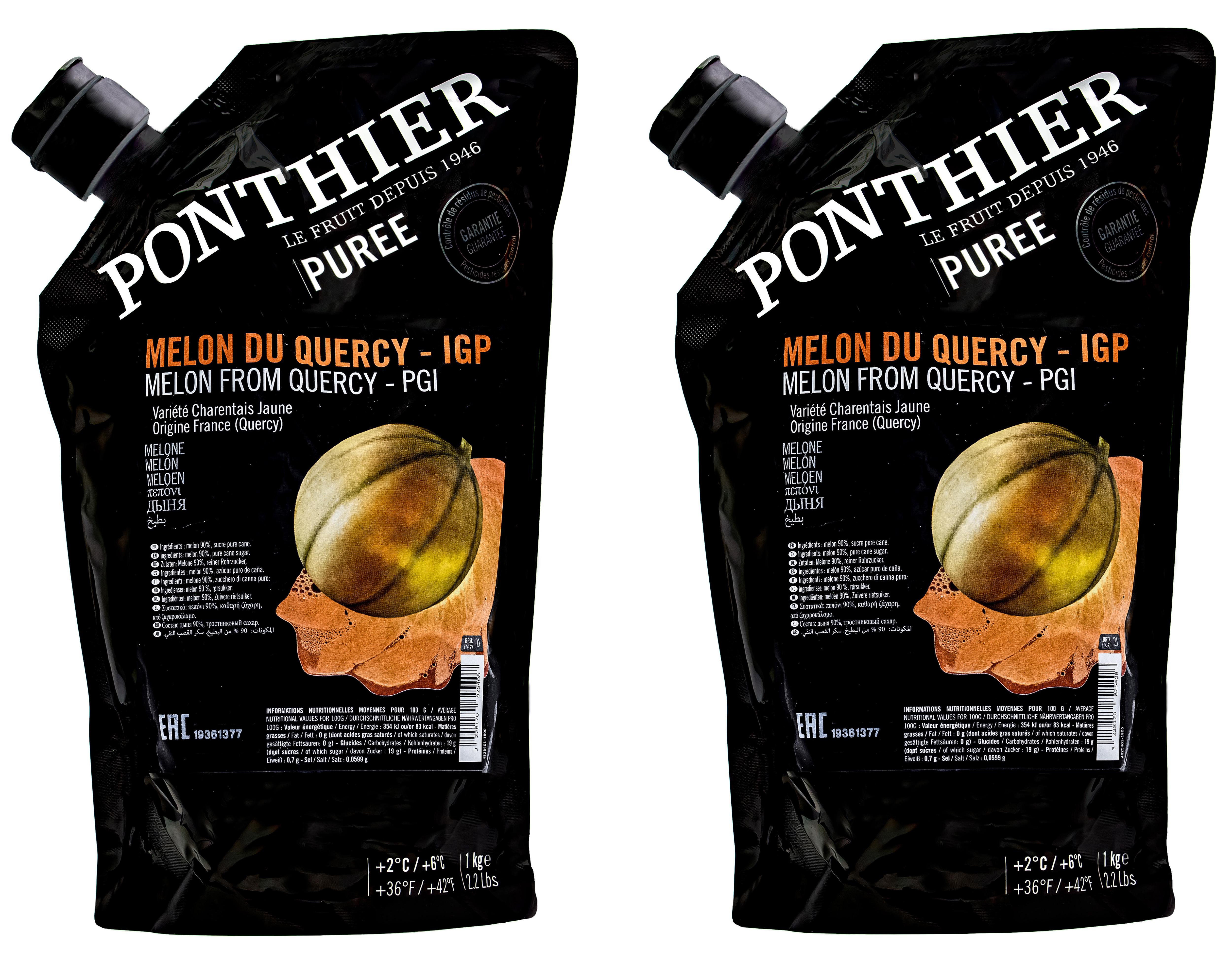Ponthier MELONEN PÜREE Melon-du-Quercy-Frucht-Püree 2x 1KG