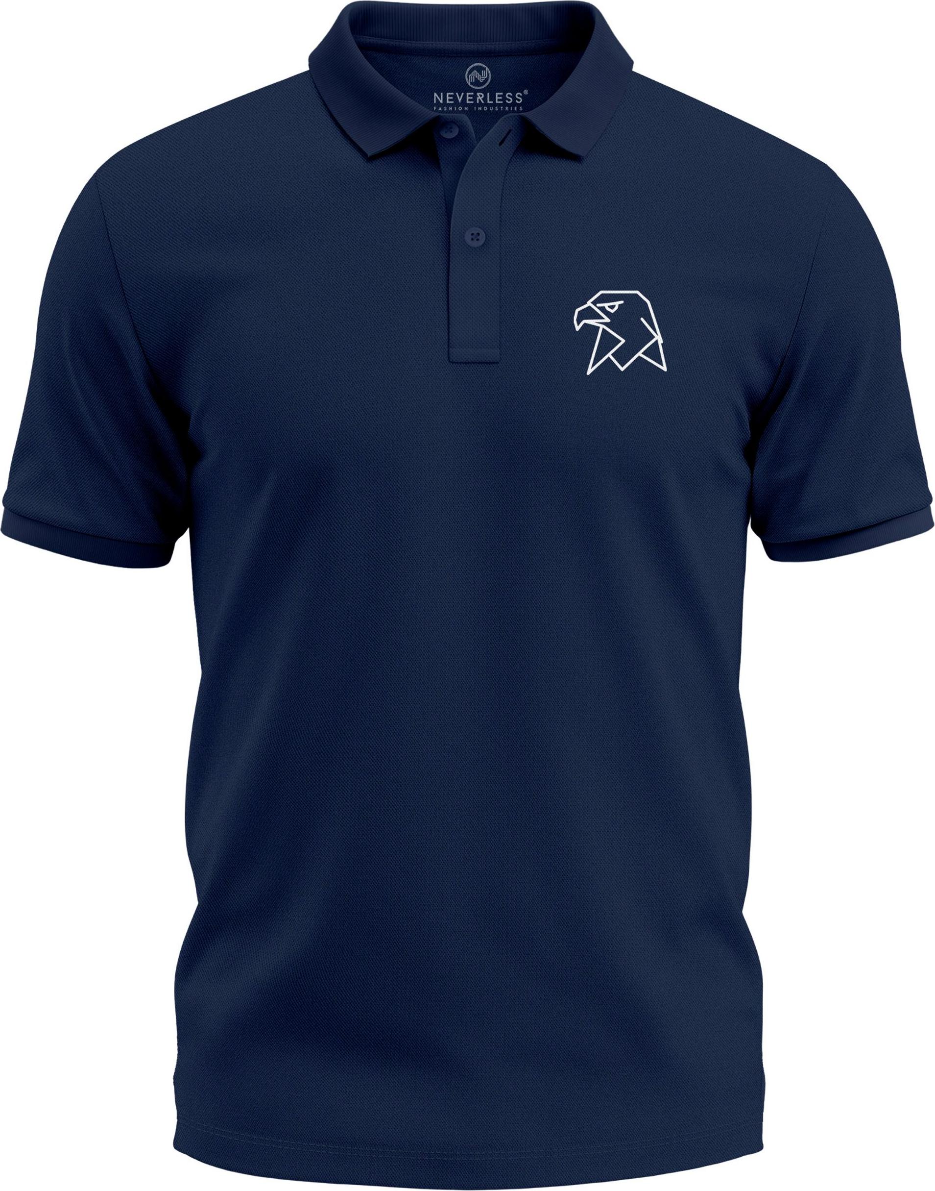 Poloshirt Herren Adler Tierlogo im Polygon-Stil – Kurzarm Polo Sommer Outdoor Fashion Modern Fit Neverless® 277996