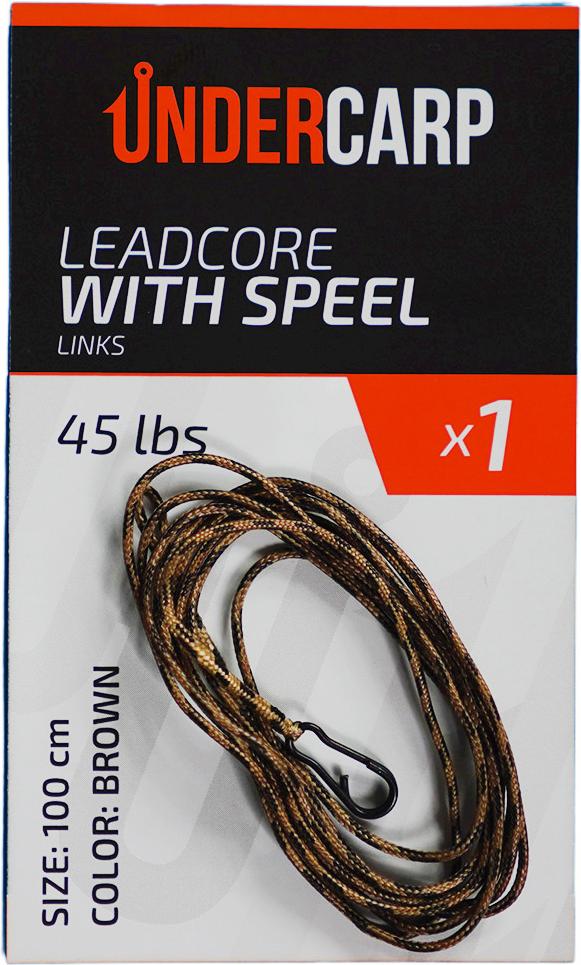 Michumedia Leadcore mit Speedlinks 45 lbs / 100 cm braun