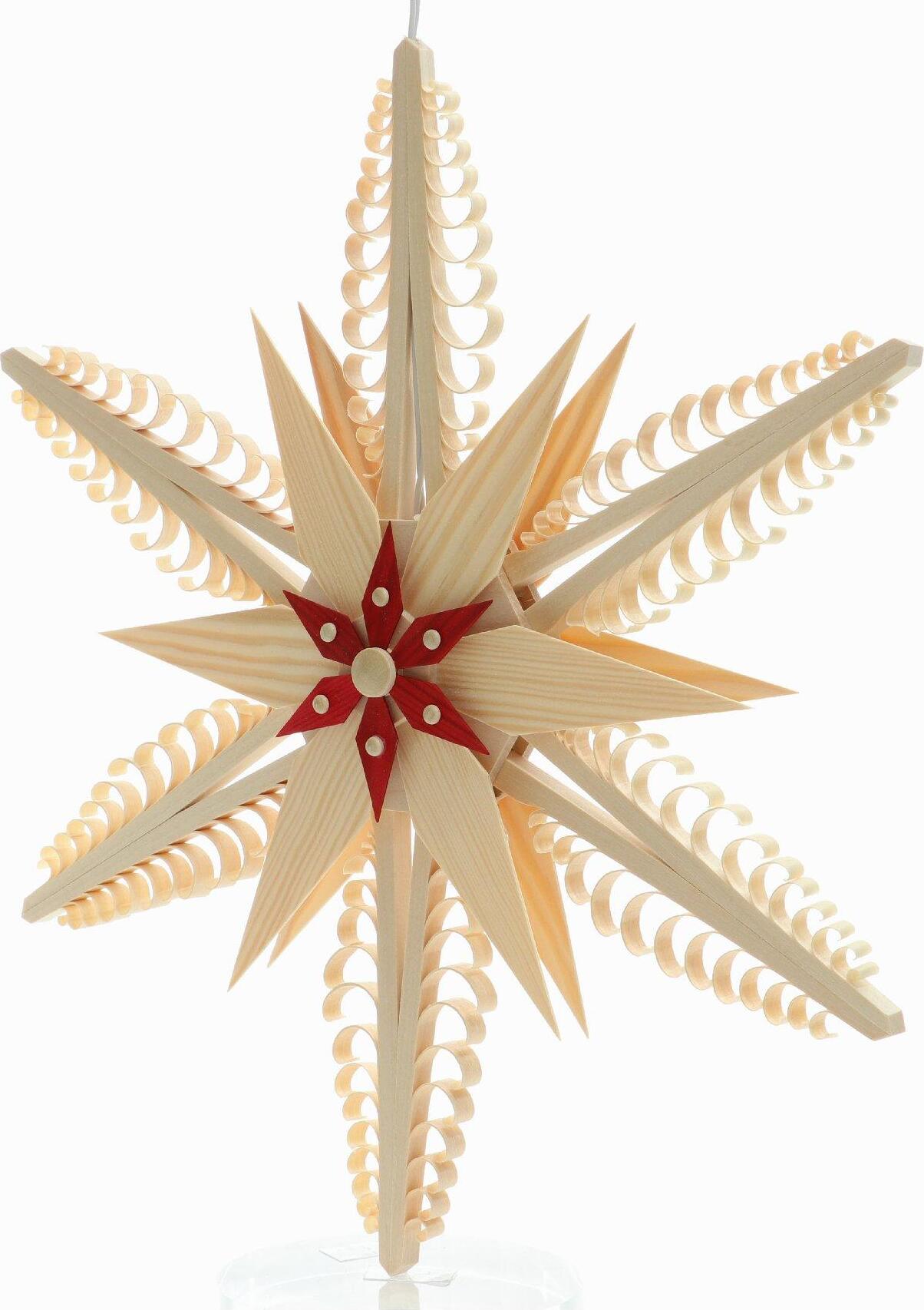 Herstellung von Baum- & Fensterschmuck Martina Rudolph Fensterschmuck Holzstern mit Beleuchtung BxHxT 32x32x6cm NEU