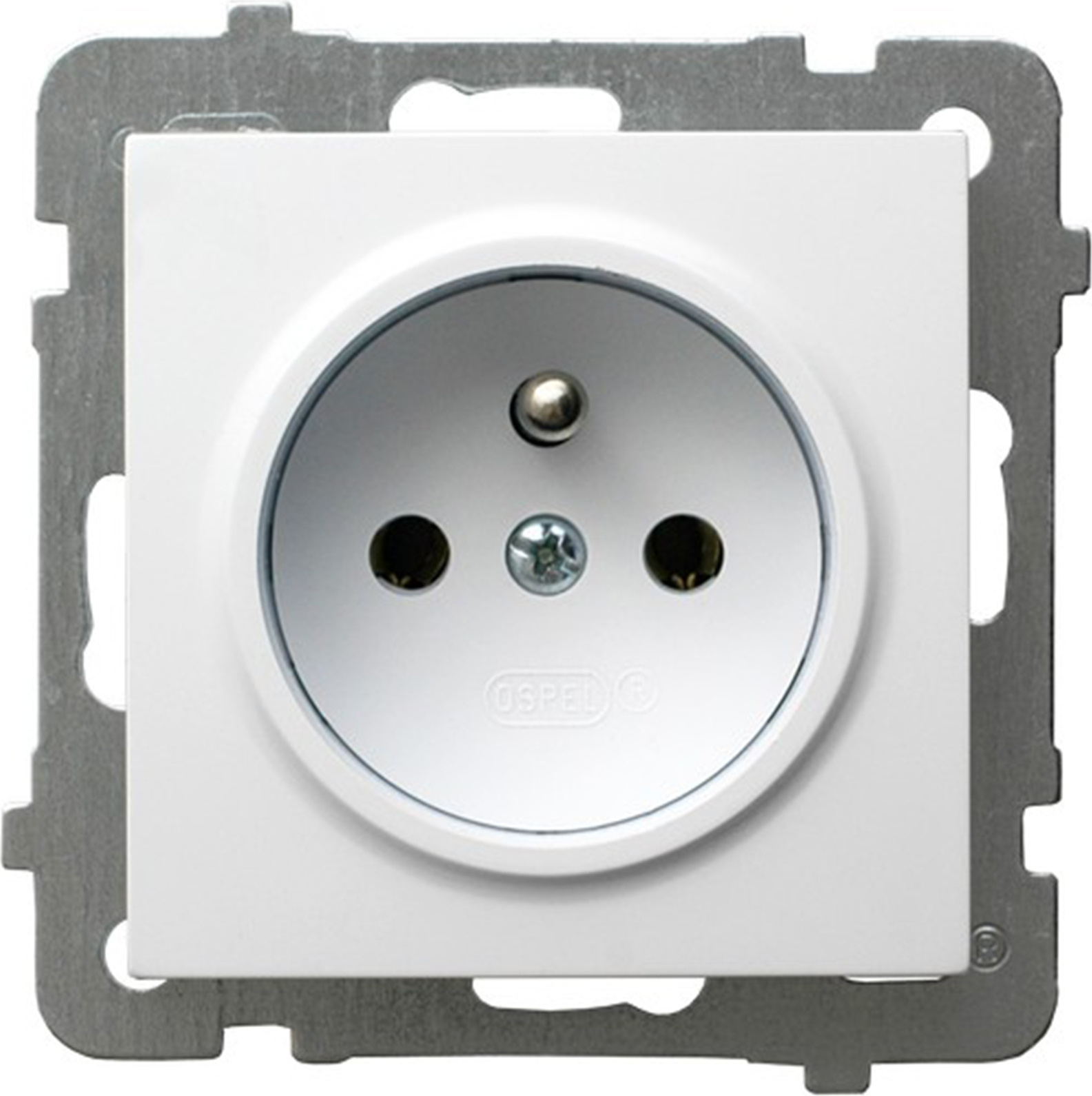 Ospel AS Einzelsteckdose mit Erdung, weiß (GP-1GZ/m/00)