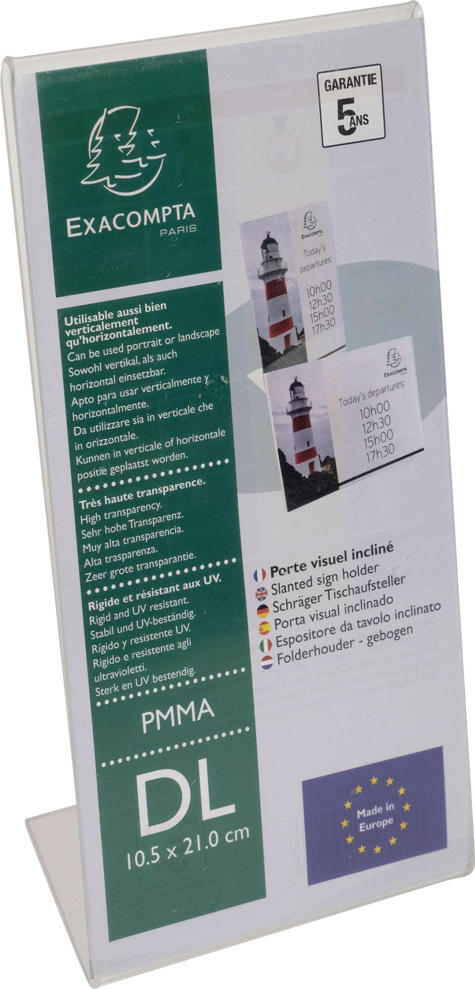 Exacompta Clairefontaine Exacompta Prospekthalter 83058D PMMA DIN lang