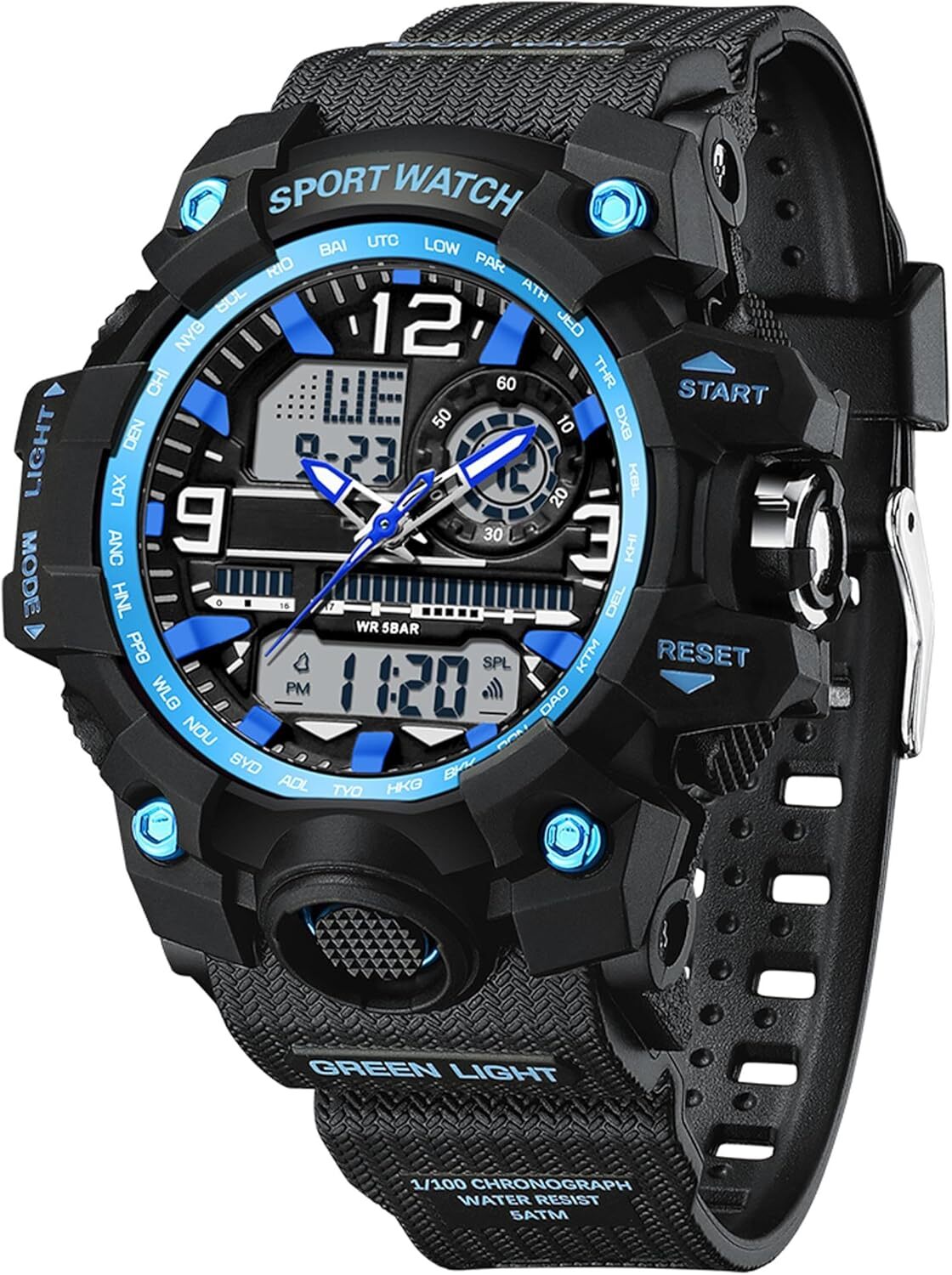 findtime Armbanduhr Damen Digital Sportuhr für Teenager Mädchen, Weiß Digitaluhr Analog Display Militär Wasserdicht Uhren Wasserbeständig bis 5 ATM