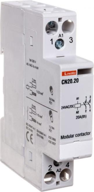 Lovato Modulares Schütz 20A 2NO 0R 24VAC/DC CN2020024