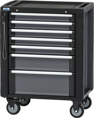Werkstattwagen Küpper 72,5 x 93 x 46,5 cm grau, 7 Schubladen befüllt