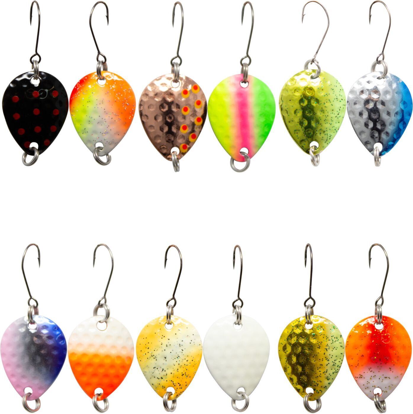 FTM Bilg Spoon 1,7g - 2 Spoons, Farbe:chartreuse-pink-weiß/weiß//schwarz gepunktet/gold 5200214