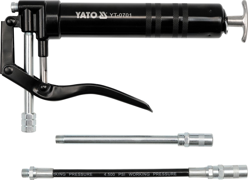 YATO Einhandfettpresse Kartuschenpresse Hand Fettpresse Fett Pumpe 120 ml Profiwerkzeug 7730