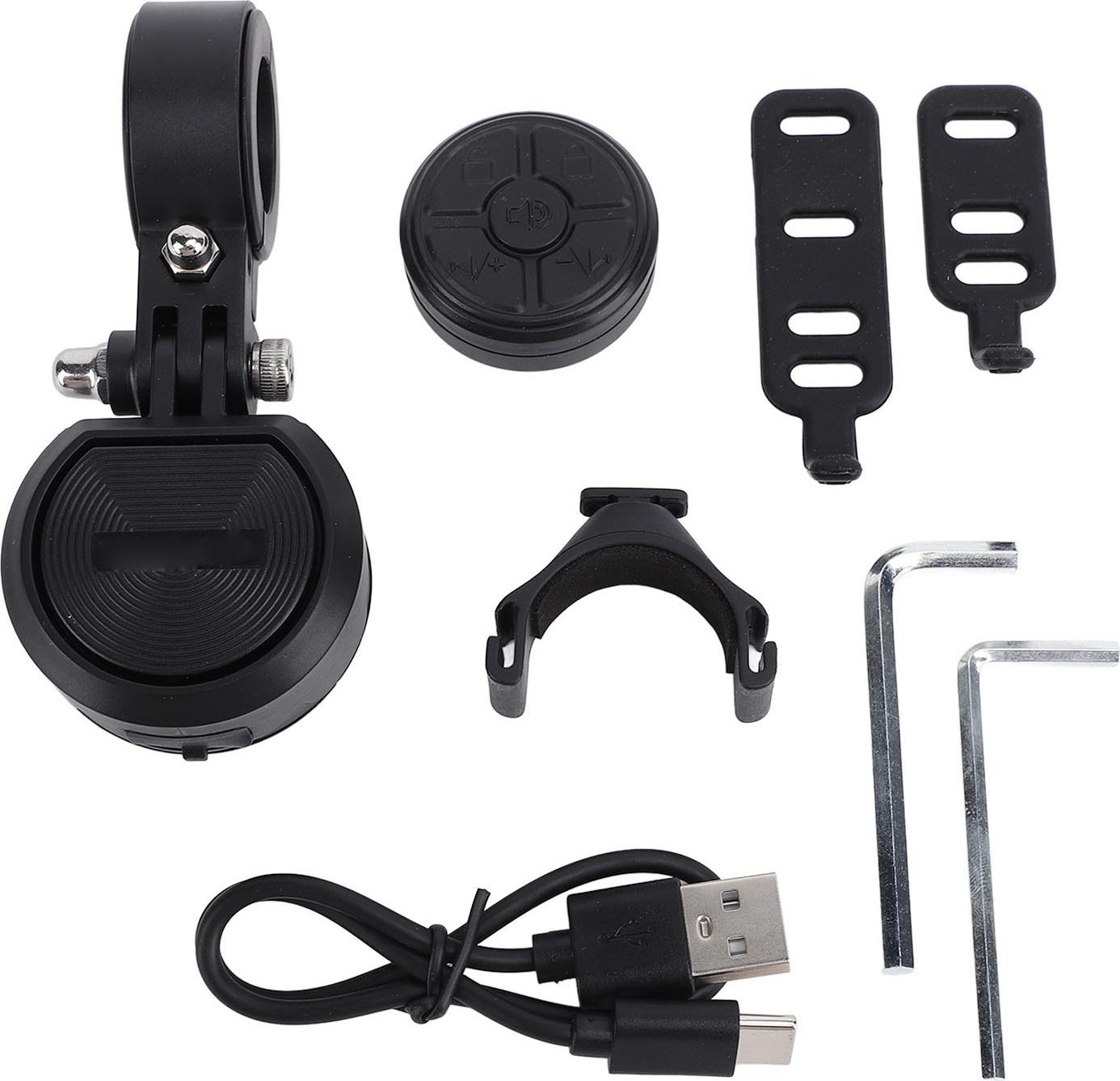 Gistuch Elektrofahrradhorn mit Fernbedienungssteuerung Typ C Ladet 120 dB lauter Sound IP66 Wasserfestes Alarmglock