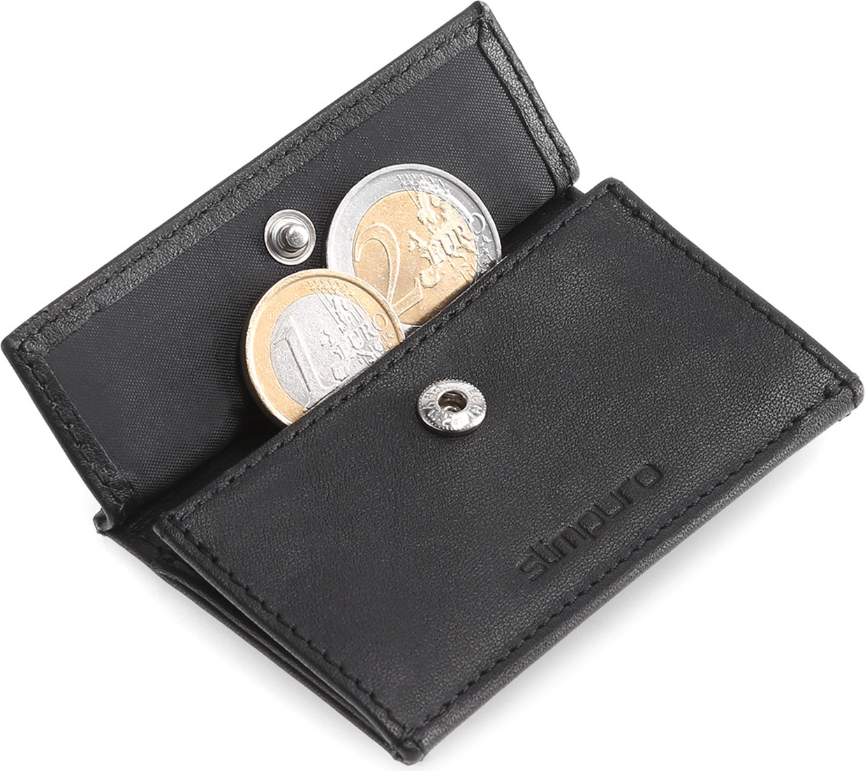 Slimpuro Coin Pocket mit RFID-Schutzkarte für ZNAP Slim Wallets 8 und 12 Druckknopf SP-CP-00-BLK-SM