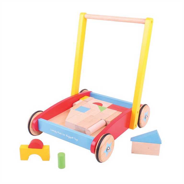 Bigjigs Toys Bigjigs Baby Holzklötze im Einkaufswagen DV02156
