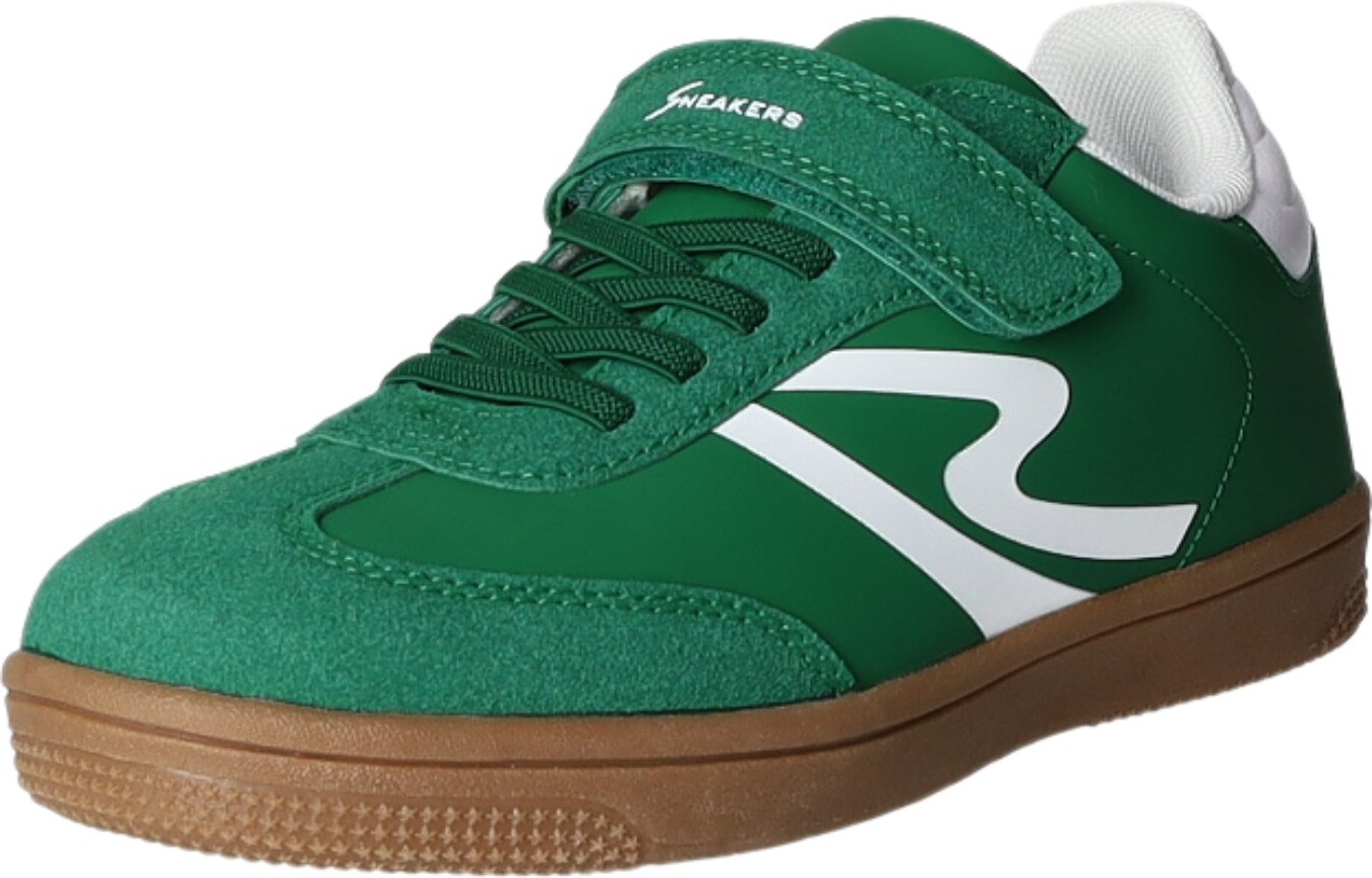 Sneakers Kinder-Jungen-Sneaker-Slipper-Klettschuh Grün-Weiß, Farbe:grün, EU Größe:35 K2356-GR