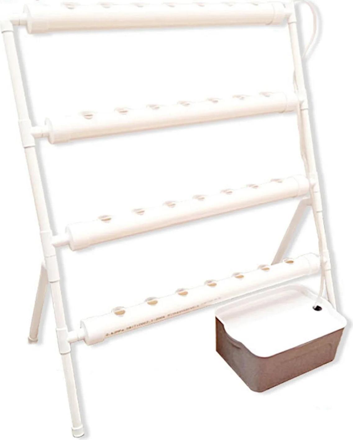 StarTech Hydroponik Anzucht-Set - PVC-Rohrsystem - 36 Pflanzlöcher - Ø32 mm - 95×45×100 cm - Ohne Reservoir - Weiß