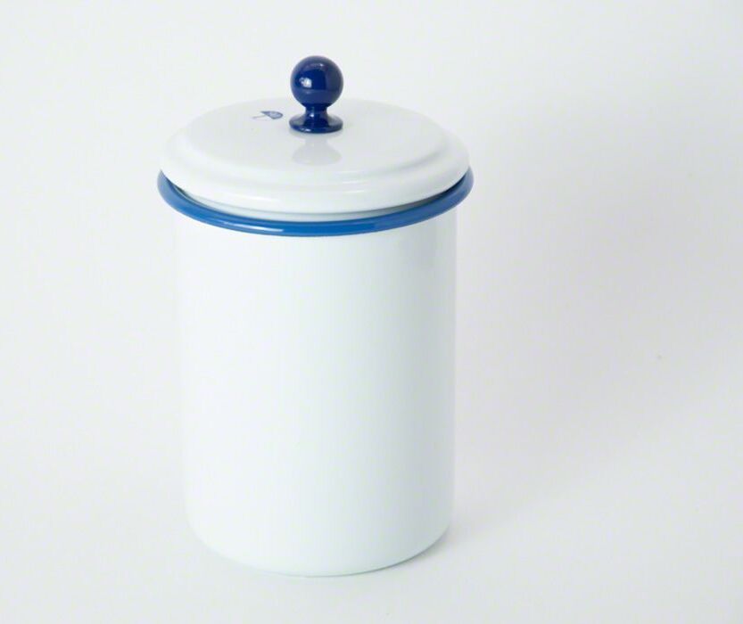 Münder Email Emaille Vorratsdose weiß/blau 16043