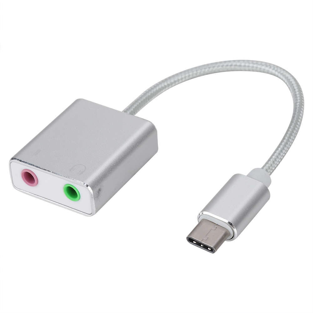 Cocosity Soundkarte,Typ-c Soundkarte,Soundkarte aus Aluminiumlegierung,3.5mm Soundkarte,Externe Soundkarte