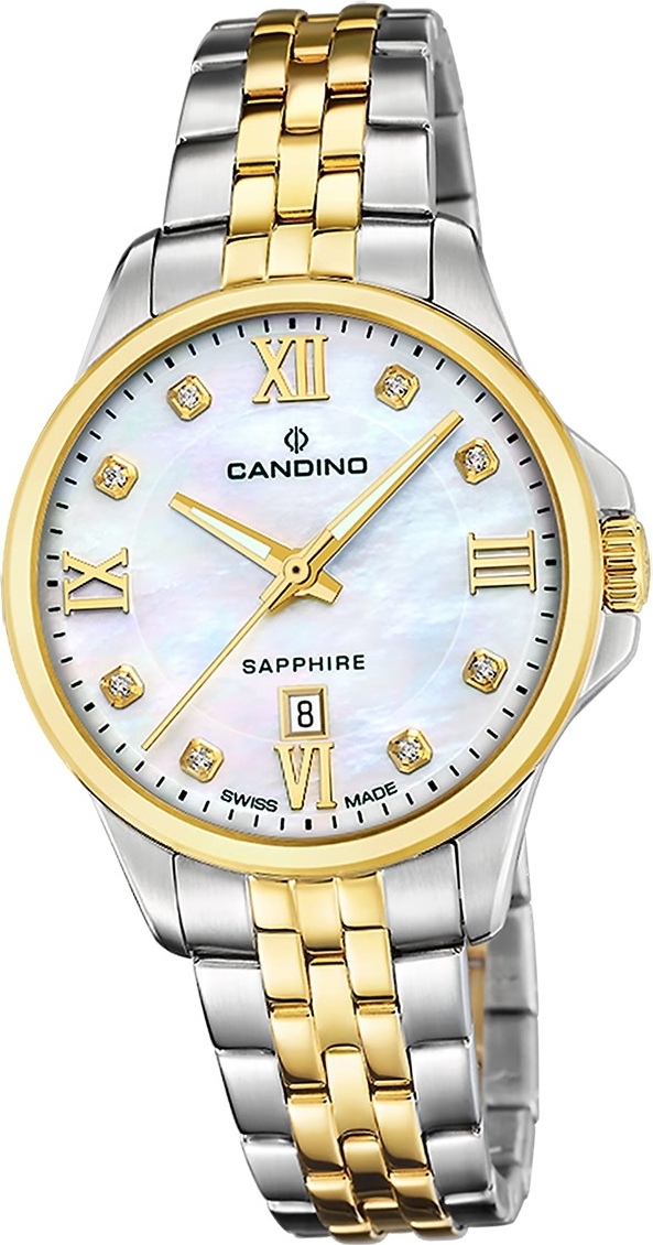 Dámske hodinky Candino z nehrdzavejúcej ocele strieborné zlato Náramkové hodinky Candino Elegance D2UC4767/1